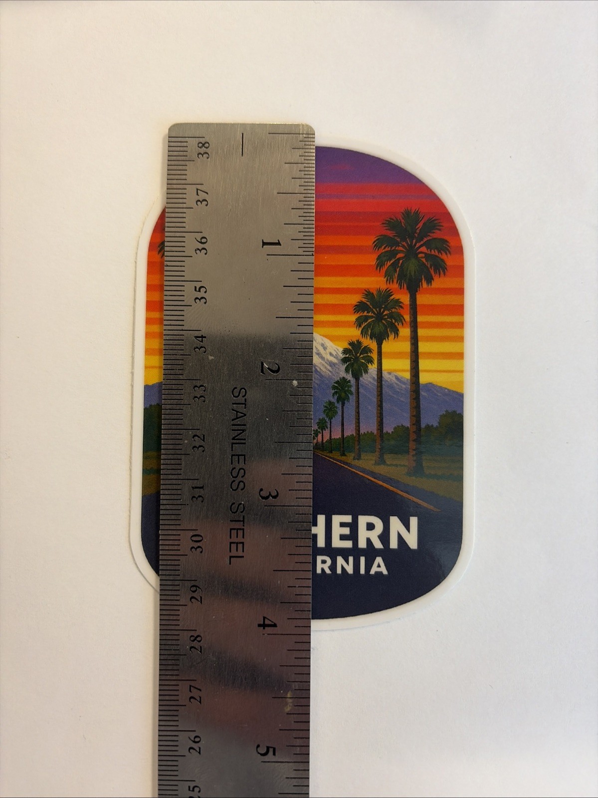 Southern California Mountains Palm Trees Sunset Road Sticker