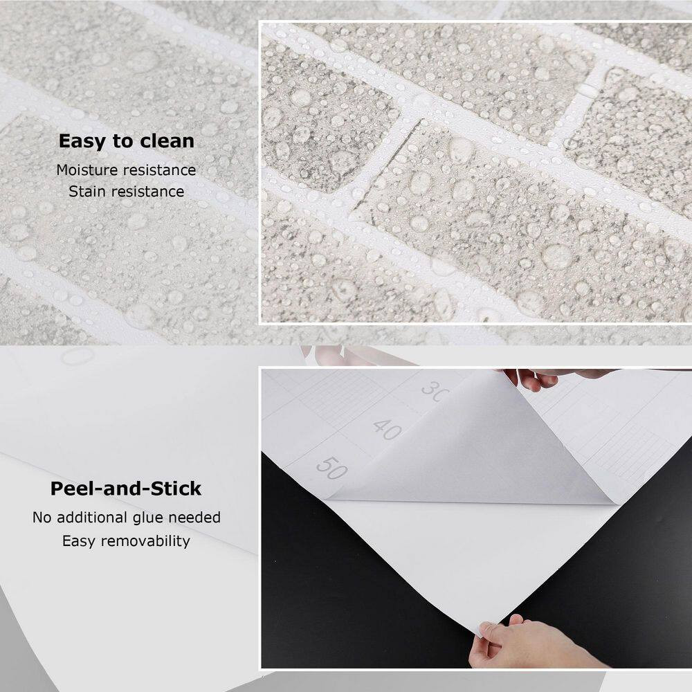 23. 62In. X 197In. Gray Peel & Stick Wallpaper, Self-Adhesive Removable Wallpape