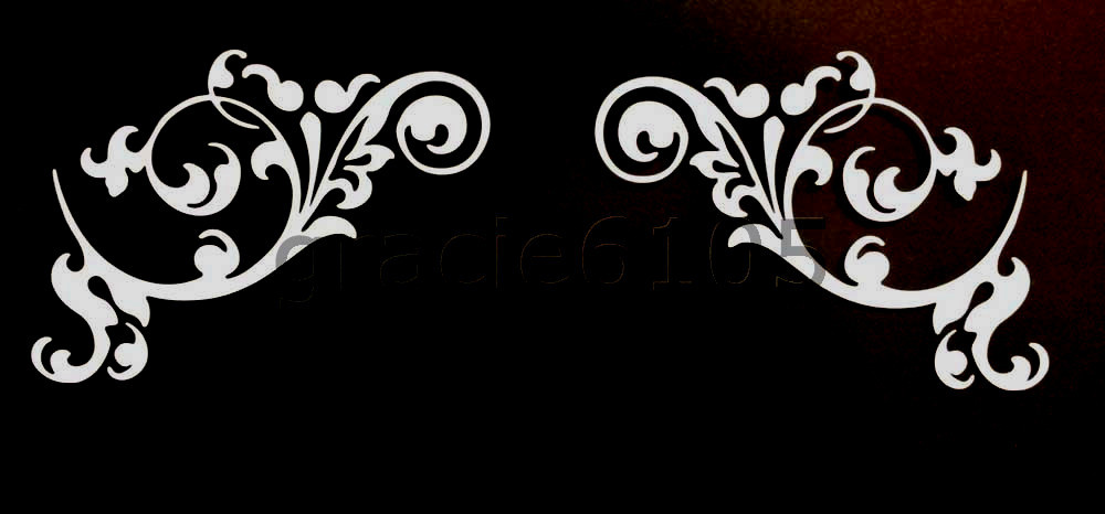1 SET- Floral Corner-Vinyl Decal Wall, Window Art Sticker 15" Long x 10.70" High