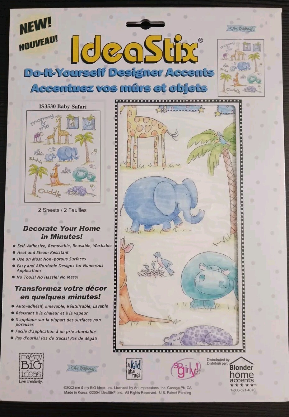 Ideastix Me & My Big Ideas Baby Safari Peel and Stick Décor IS3530 VTG 2002