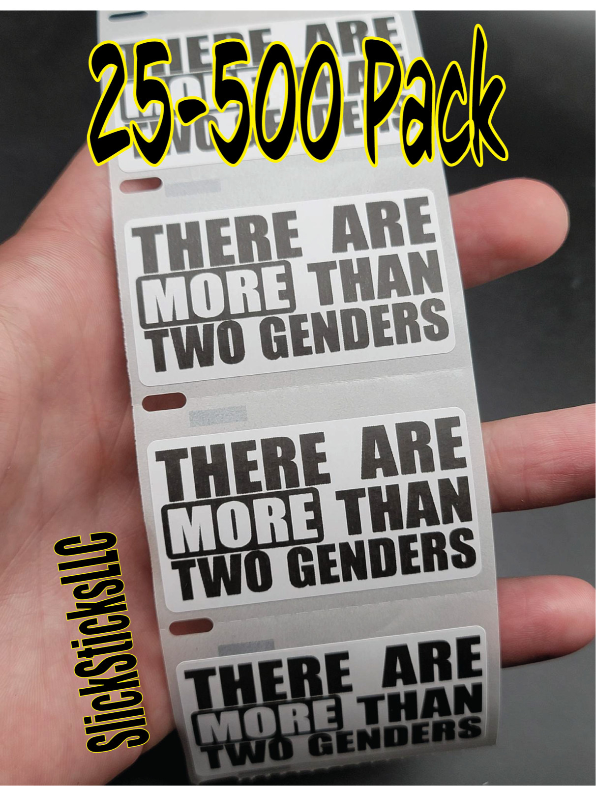 "THERE ARE MORE THAN TWO GENDERS" Stickers 25-500 Pack 2 is multi decals labels