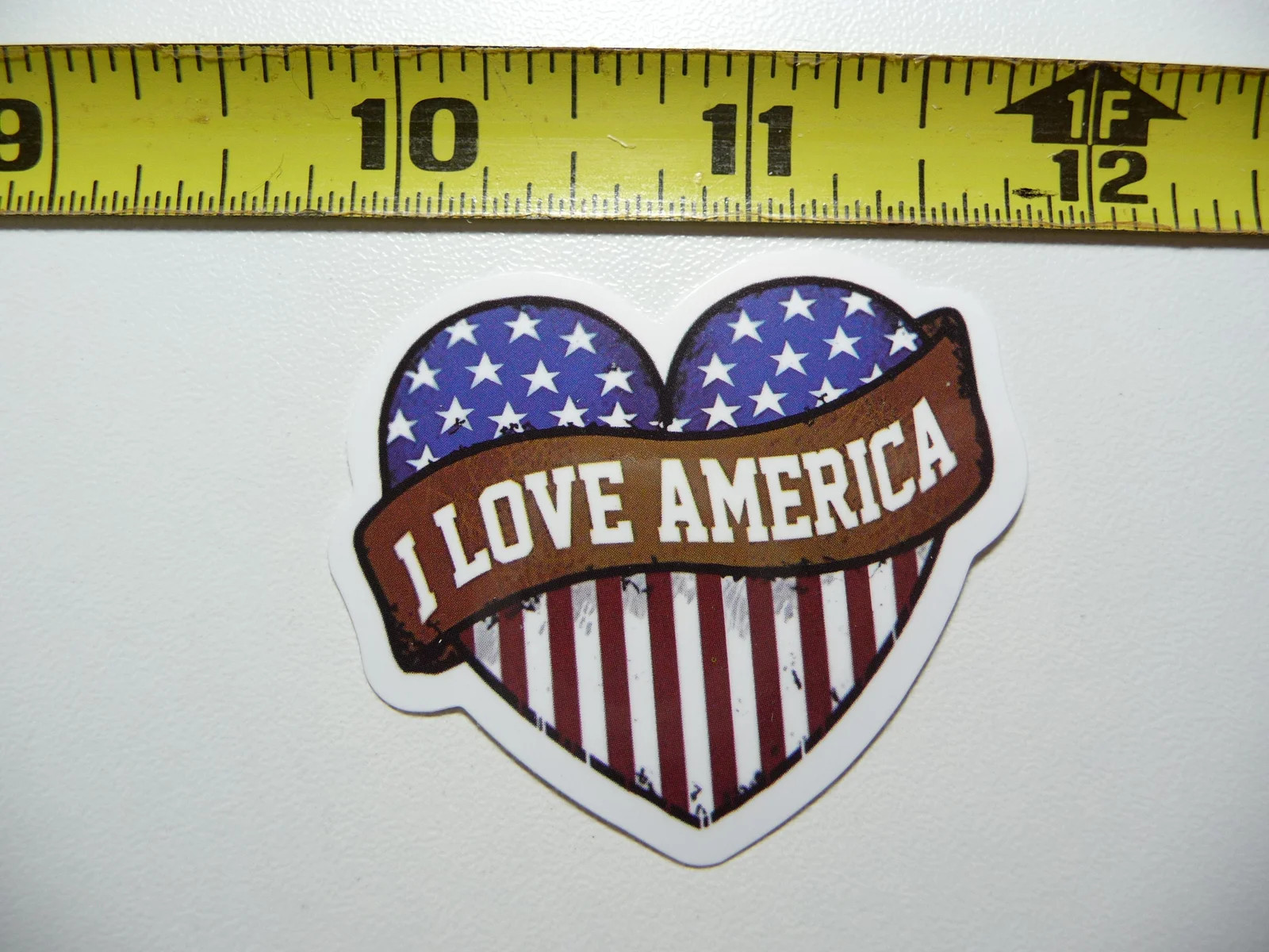 I LOVE AMERICA HEART STARS STRIPES SMALL STICKER DECAL JOB WORK OCCUPATION