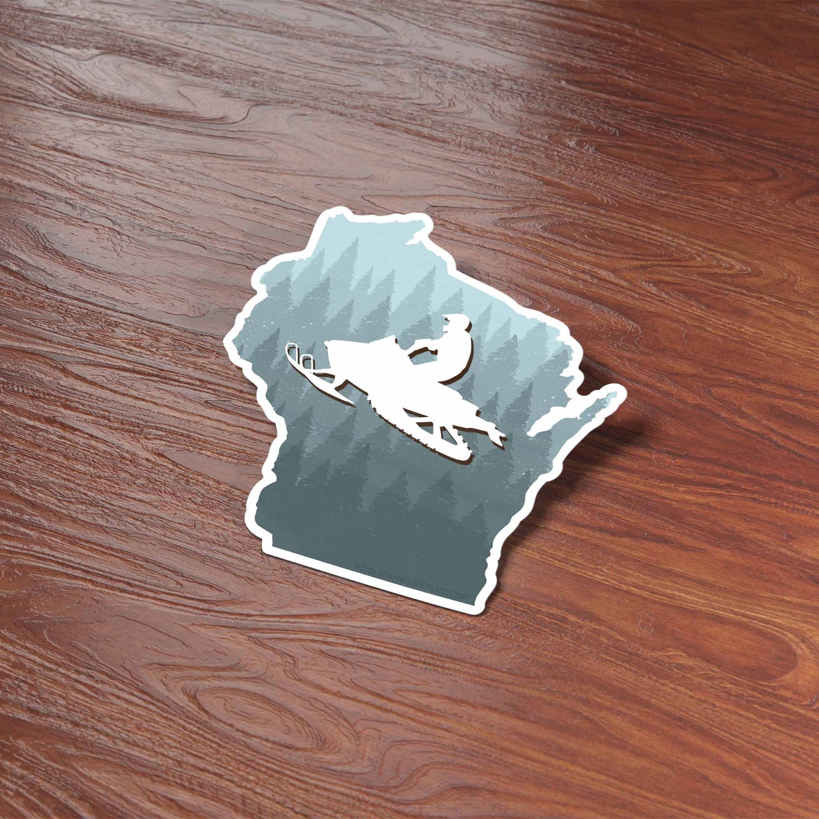 Snowmobile Wisconsin Sticker – Cool Midwest Winter Sports Decals for Laptop