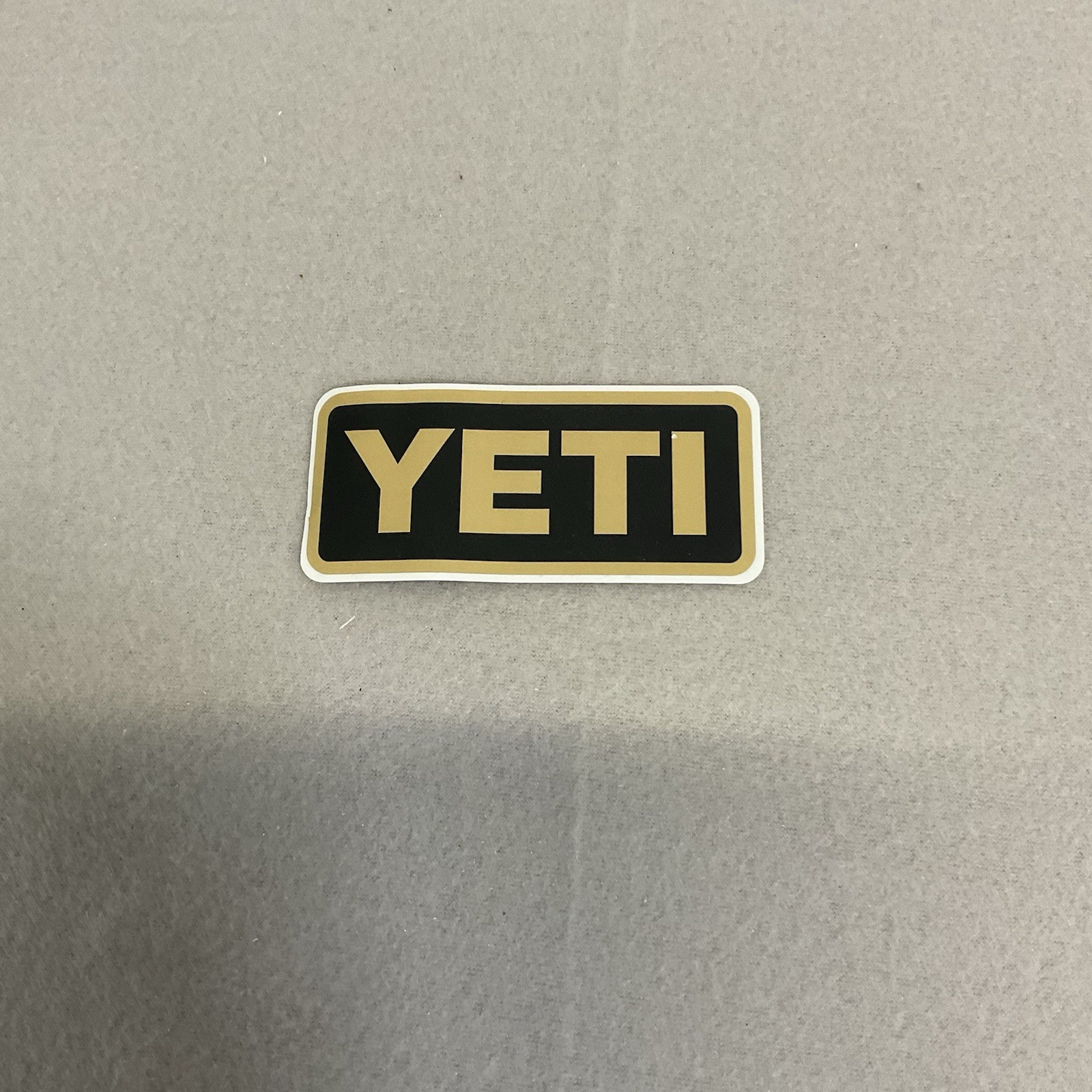 New YETI Logo Decal Sticker Black Tan Authentic For Tumblers Cups Coolers