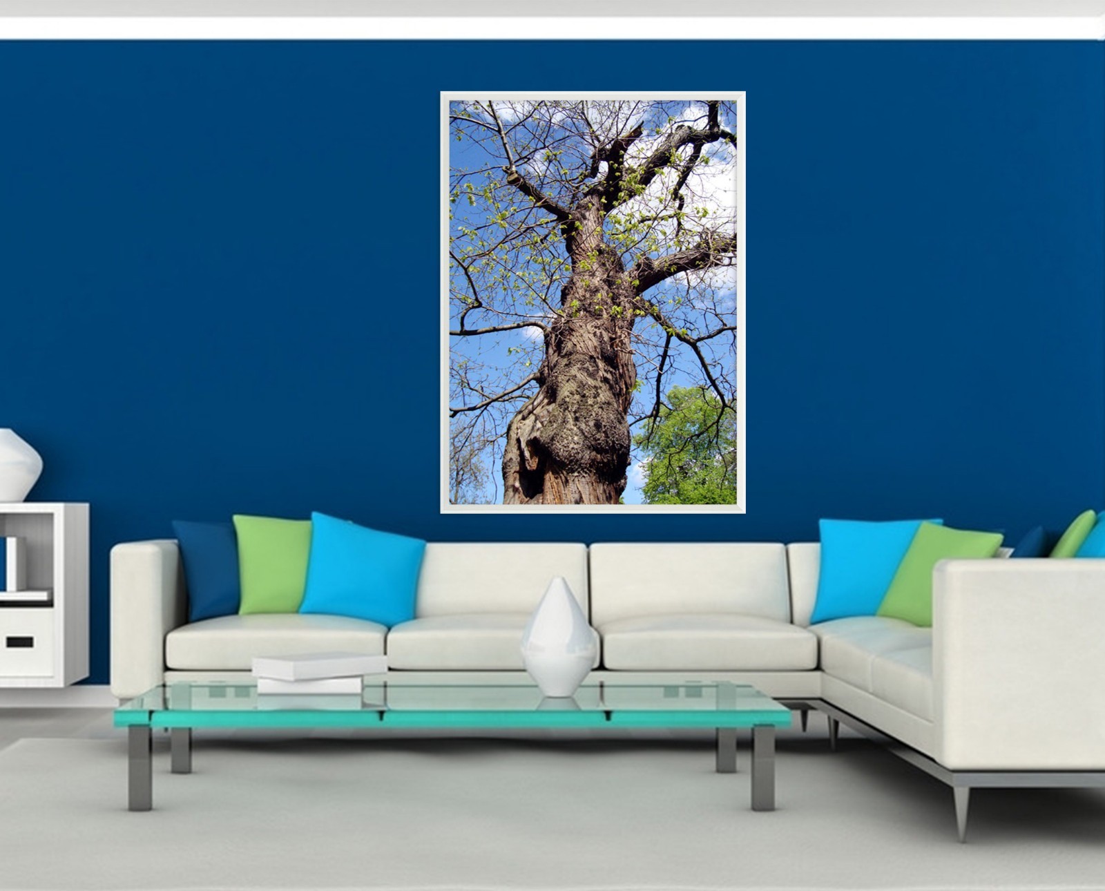 3D Blue Sky Tree 55 Fake Framed Poster Home Decor Print Painting Unique Art