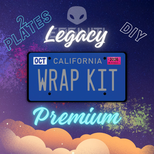 Grey LEGACY Matte Dark Blue California Plate Wrap DIY Kit