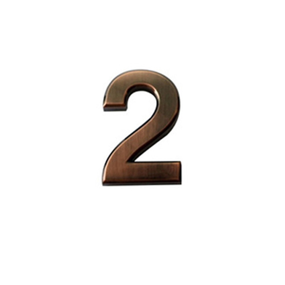 3D Door Number Sign Bronze ABS 50x35x6mm for Apartment Condo Hotel Room Door