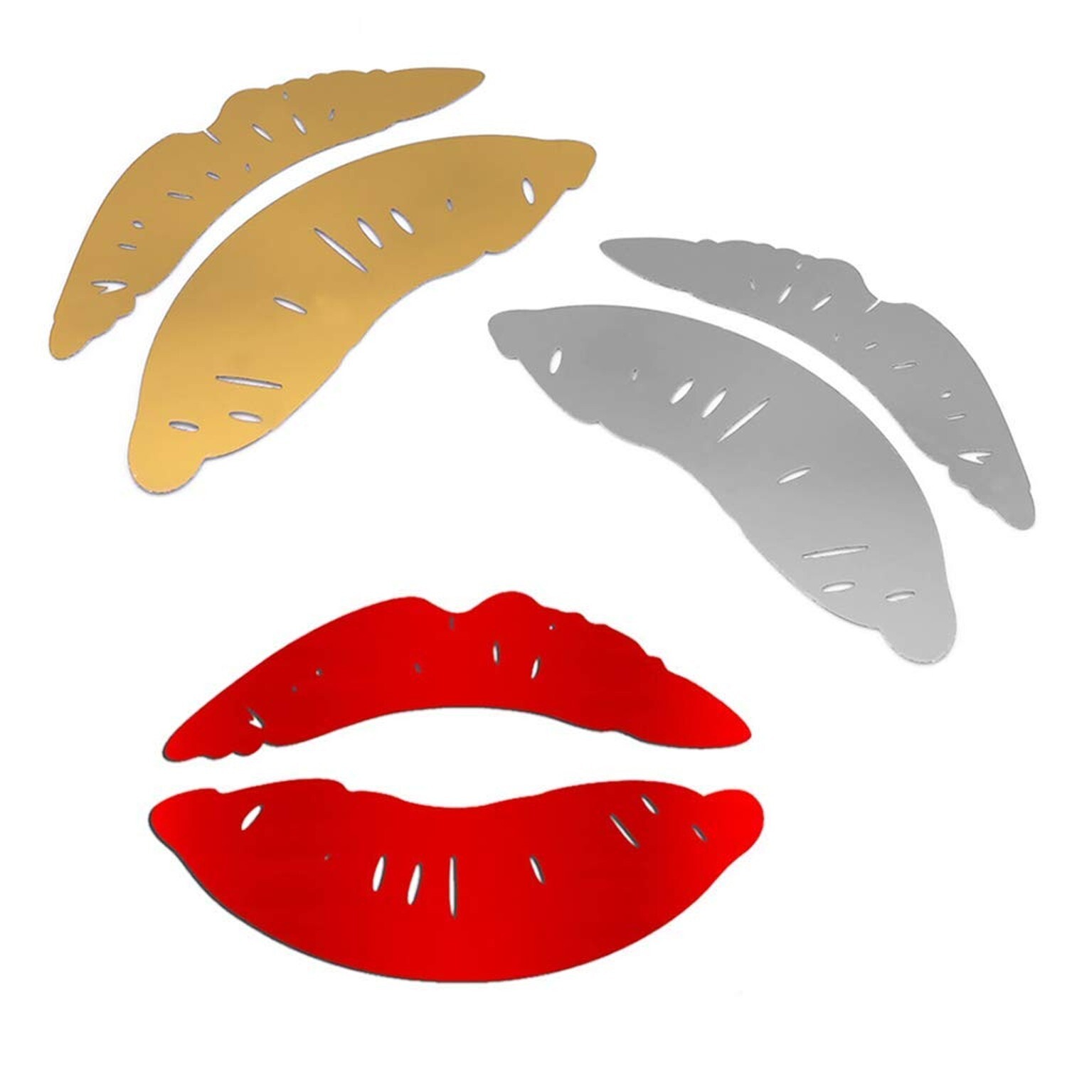 LZYMSZ Lips Mirror Wall Stickers, 2 Set 3D Large Kiss Shape Decals, Acrylic D…