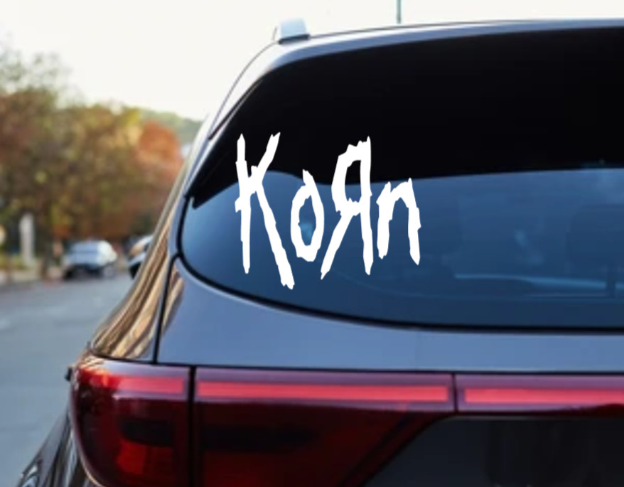 Korn Nu Metal Car Decal Vinyl Glossy Heavy Band Logo Bumper Sticker Outline