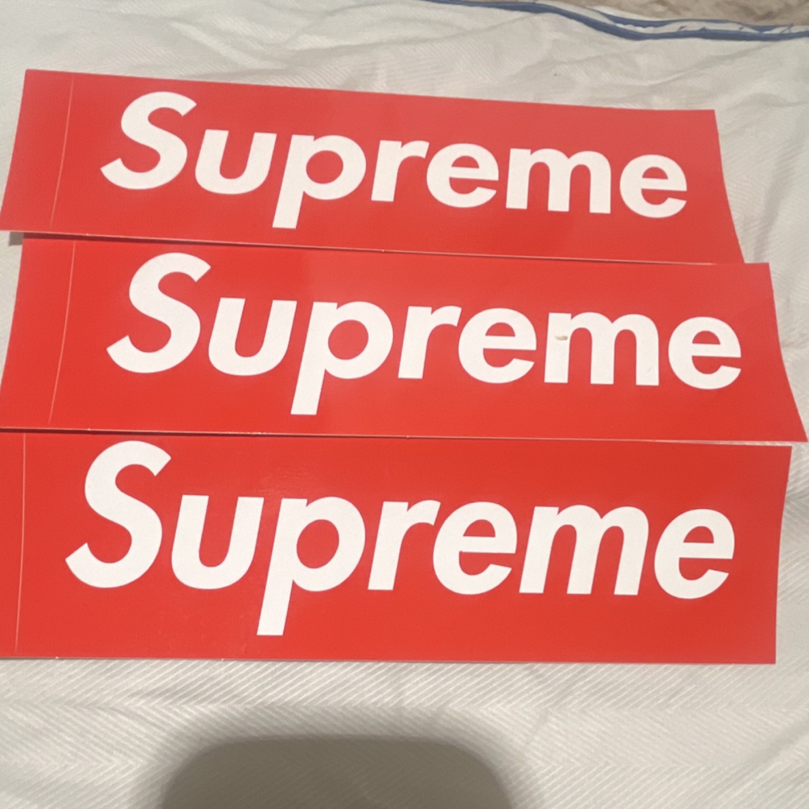 Supreme Box Logo Red White Rectangle Horizontal Stickers Set of 3 Adults Teens