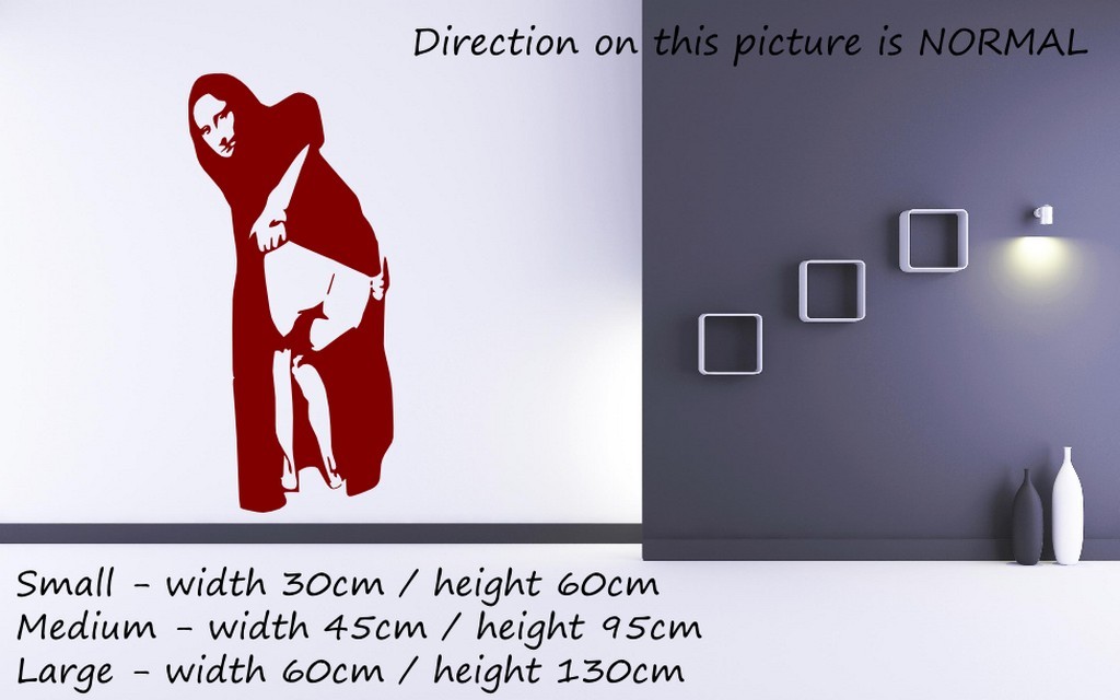 Banksy Graffiti 'Mona Lisa Mooning' Large Vinyl Wall Stickers Classic StreetArt