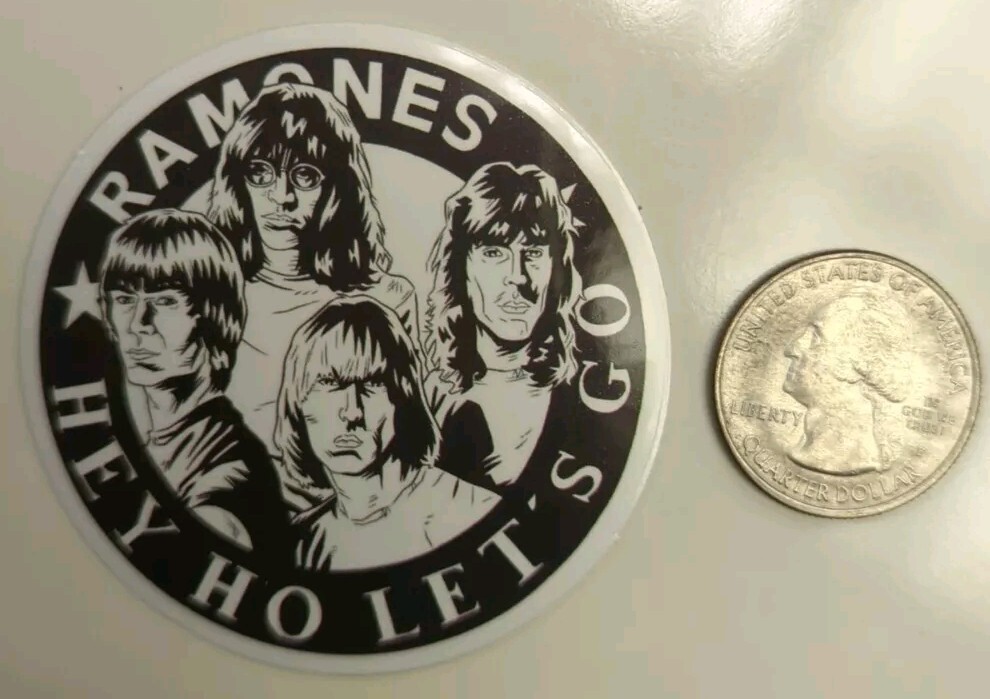 Ramones Hey Ho Let's Go B&W Deedee Joey Punk Rock Sticker Decal Wall Music Band