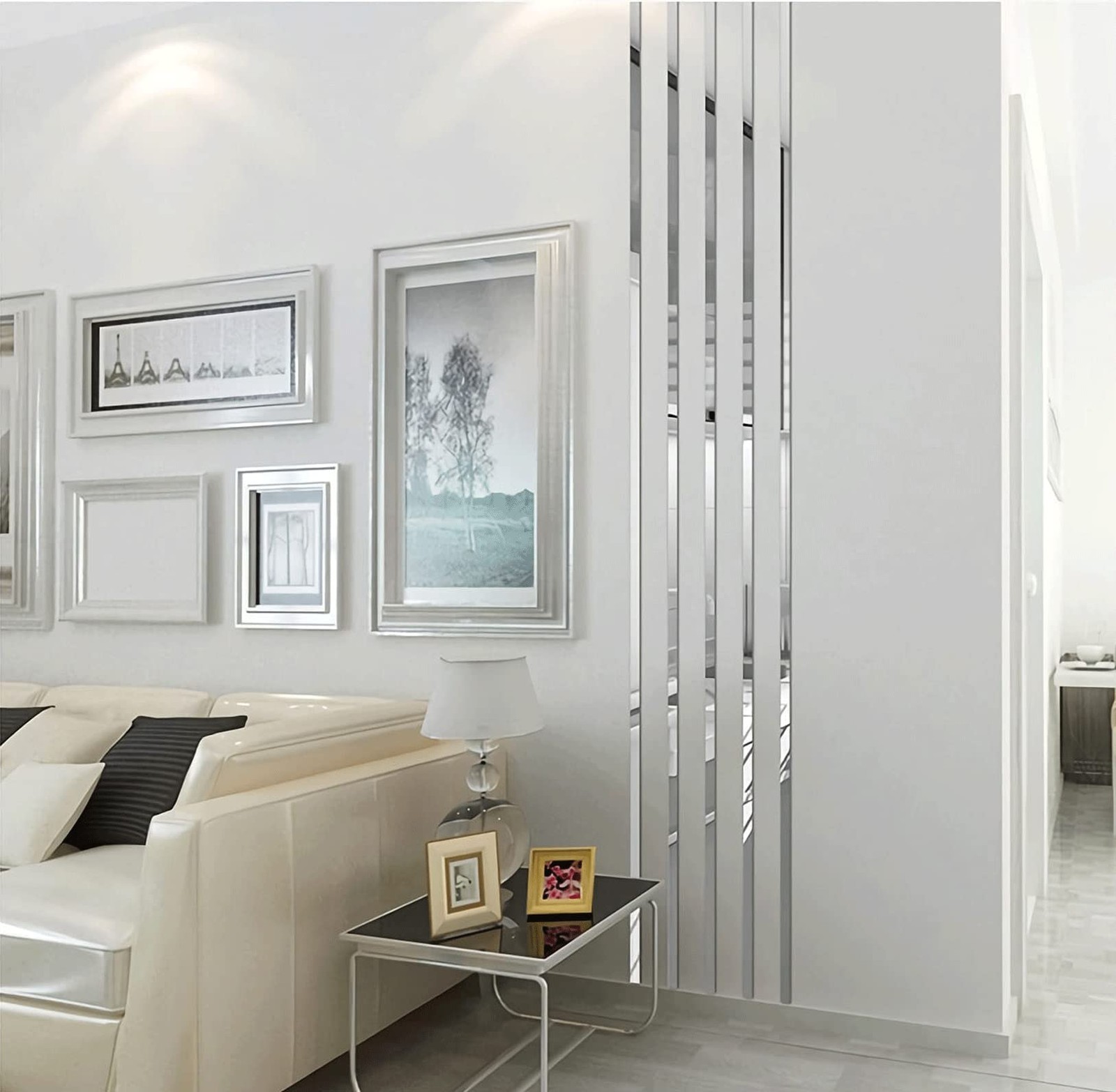 19.7 Ft. Mirror Wall Stickers, -Adhesive Acrylic Mirror Tiles, Removable Deca…