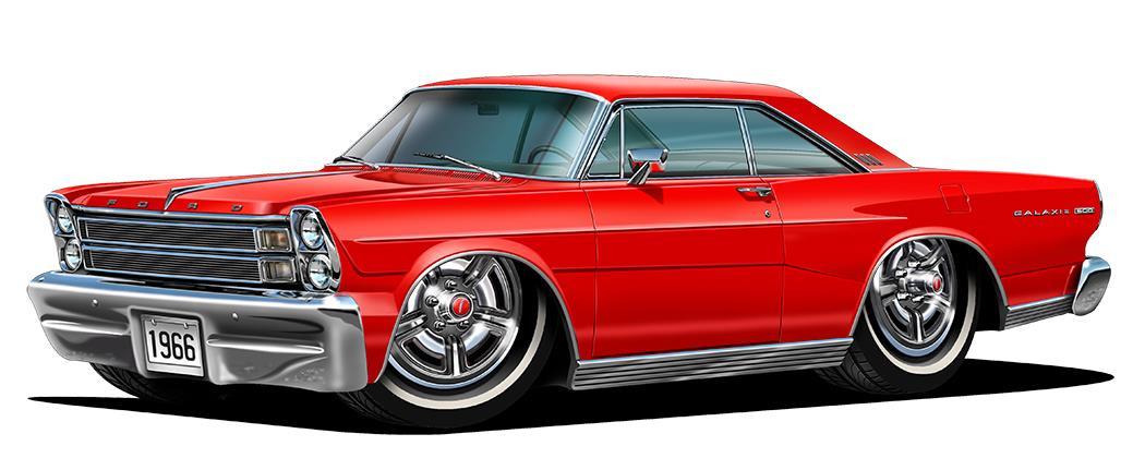1966 Ford Galaxie 500 Hardtop No Parking Sign Wall Art Graphic Sticker