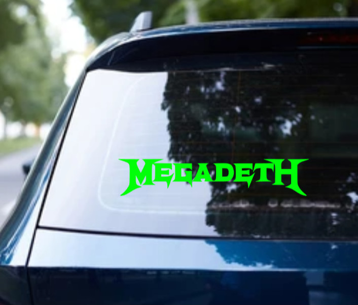 Megadeth Logo Vinyl Sticker Decal Heavy Metal Band Car Bumper Pentagram Slayer