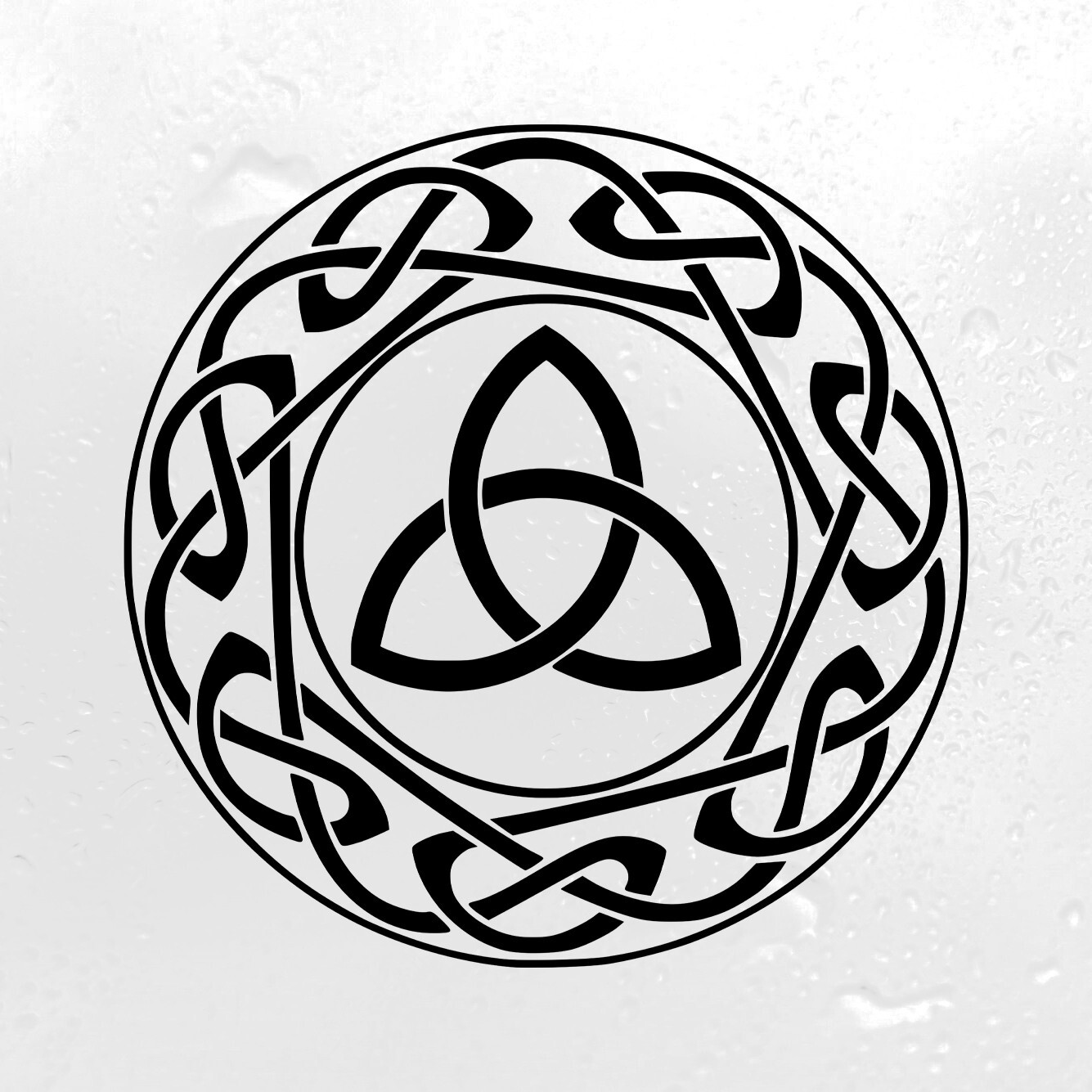 Celtic Knot Circle with Trefoil Vinyl Decal | Triquetra Trinity Knot | Die Cut