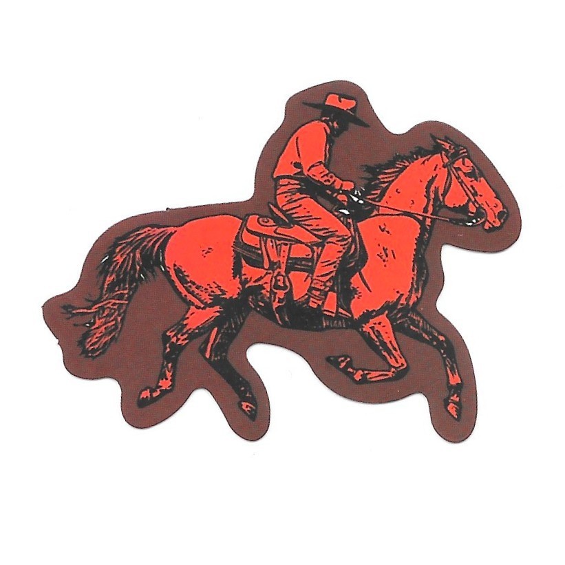 Vintage Cowboy Vinyl Sticker Western Horse Rider Decal Retro Americana Art
