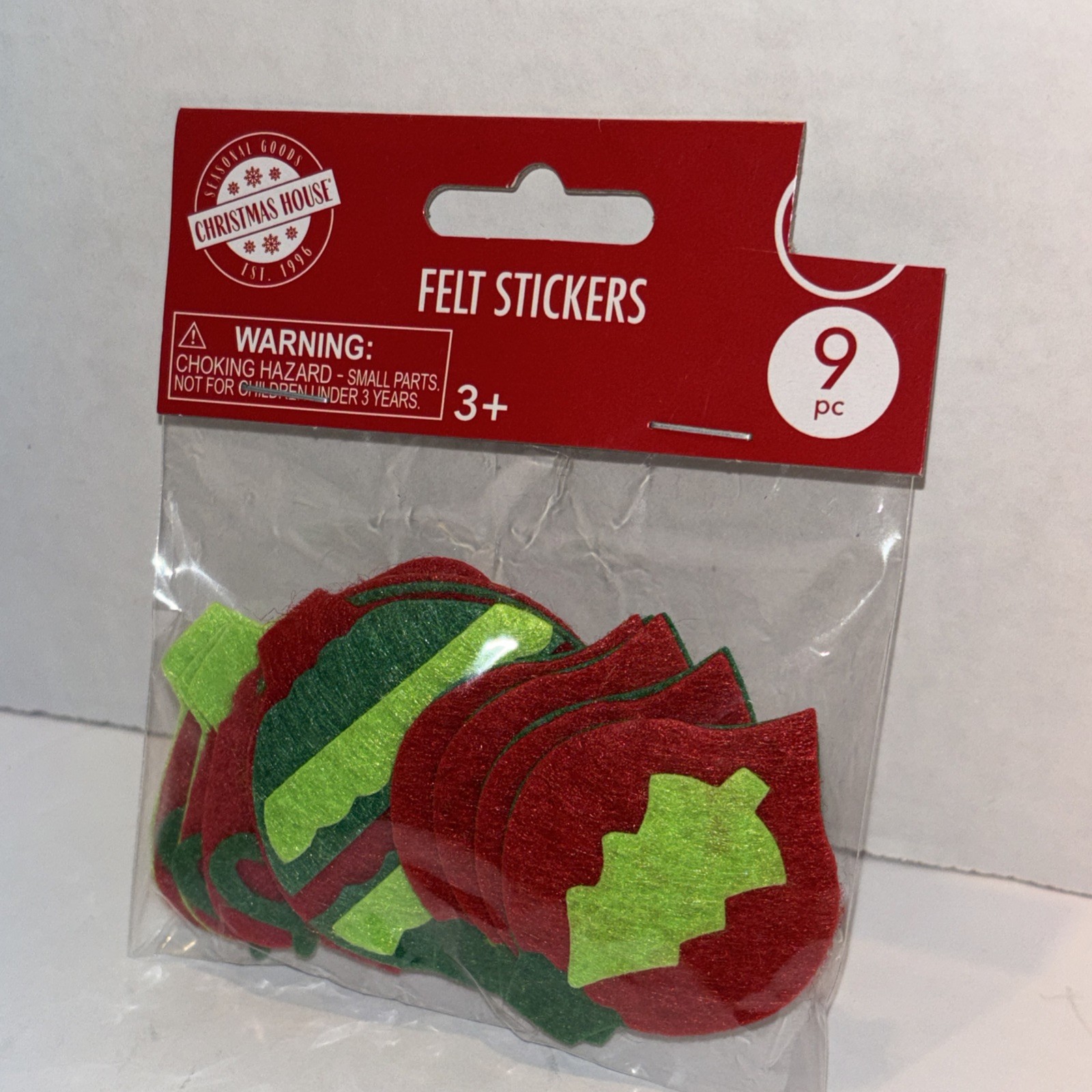 1 Pack Cute Christmas Ornament Felt Stickers—(NEW)—SHIPS IN 24HRS
