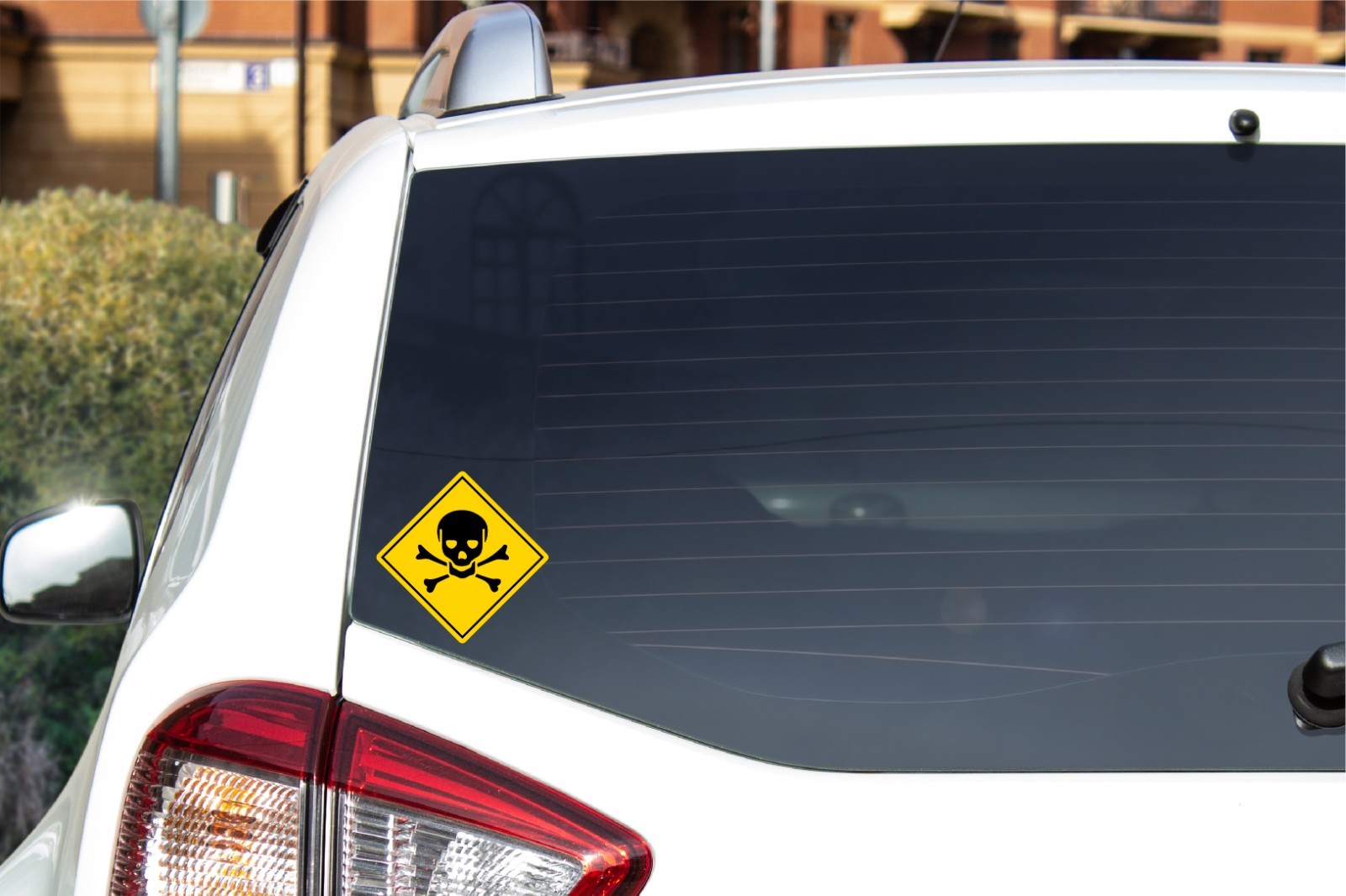 Danger Skull Decal Sticker Crossbones Warning Caution Shop Safety Attention Look