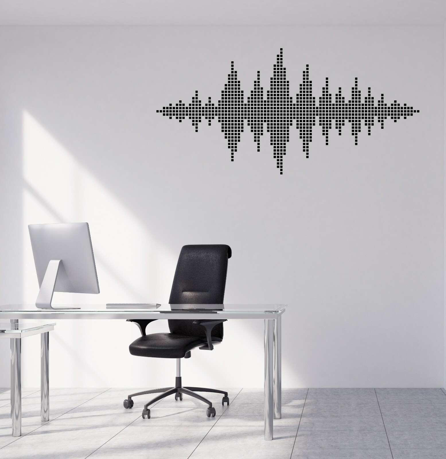 Wall Vinyl Decal Stickers Music Equalizer Audio Signal Sound Waves (n1691)