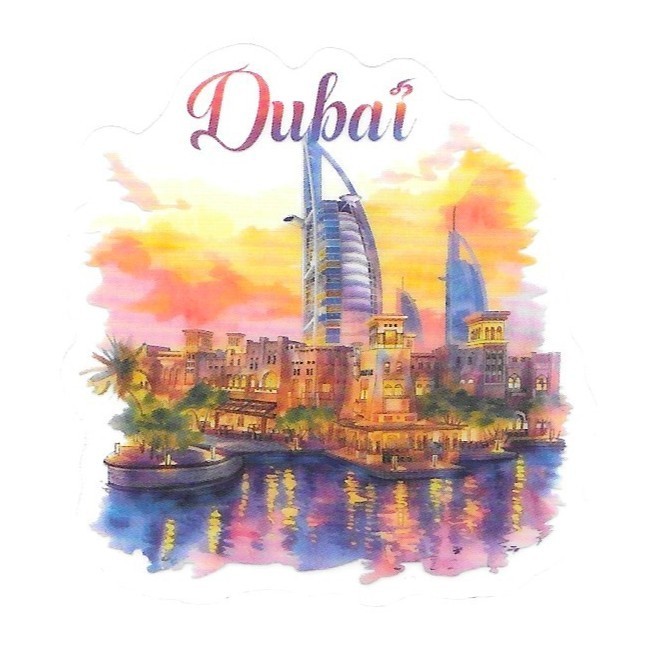 Dubai Burj Al Arab Skyscraper Die Cut Clear City View Vinyl Sticker Decal
