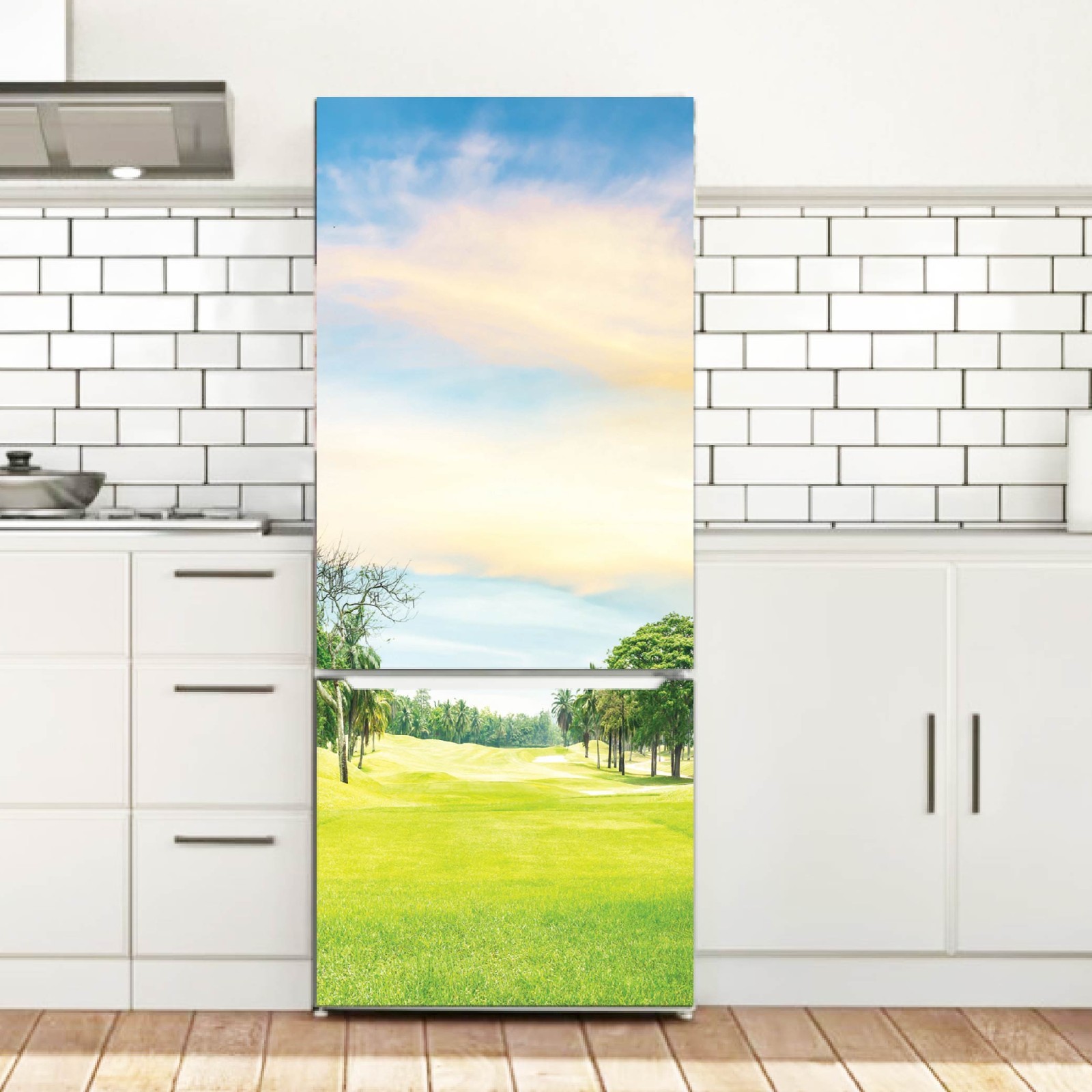 Nature Fridge Wrap, Forest Refrigerator Cover, Kitchen Vinyl