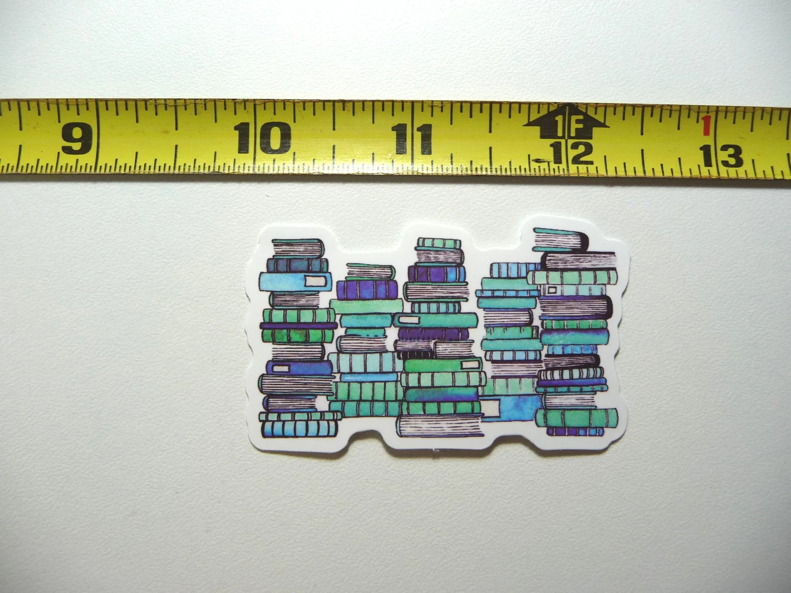 5 STACKS OF BOOKS SMALL STICKER DECAL READING NOVEL LIBRARY STORY FUNNY