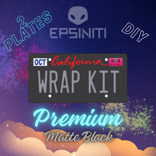 Cherry Red and Grey Matte Black California Plate Wrap DIY Kit