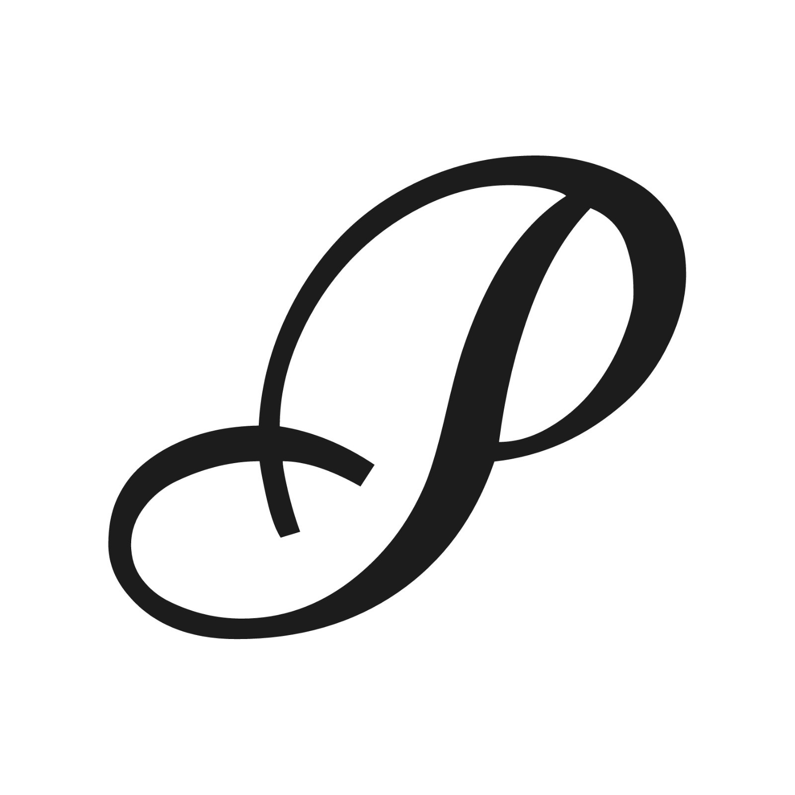 Script Letter P Initial Font Vinyl Sticker Decal Monogram Elegant
