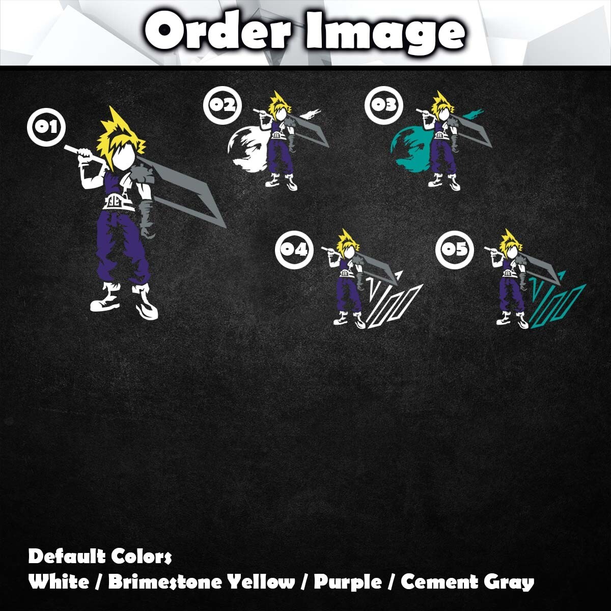 Cloud Strife Vinyl Decal Sticker (Final Fantasy VII Car Laptop PC Tower Decor)