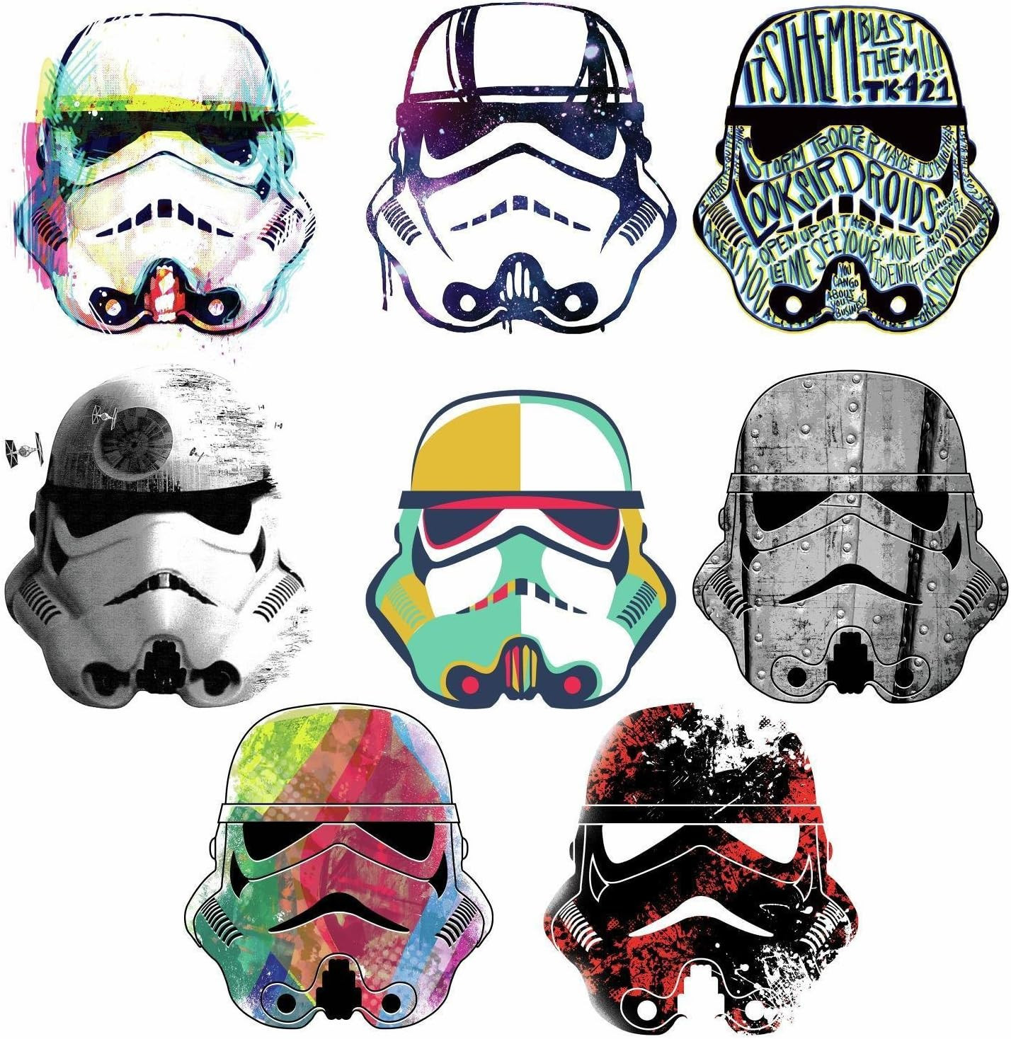 Star Wars Artistic Storm Trooper Heads Peel and Stick Wall Decals, Vinyl