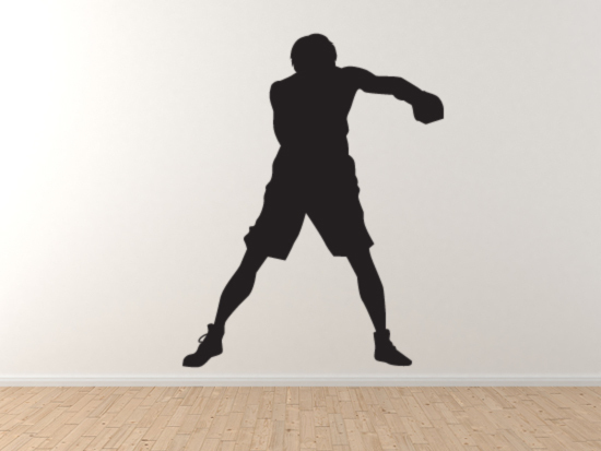Sport Silhouette – Boxing Boxer Jab Strike Version 1 – Vinyl Wall Decal
