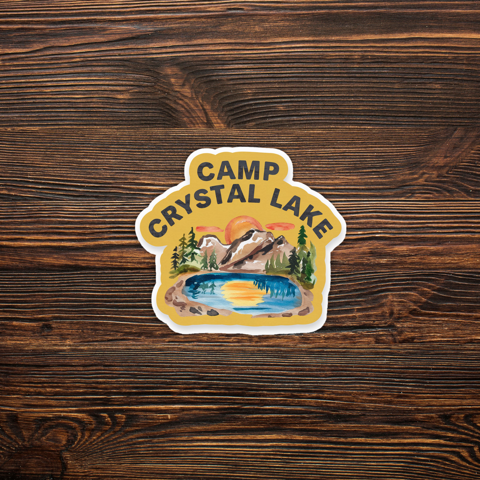 Vintage Camp Crystal Lake Sticker – Friday the 13th Horror Movie Decal #1106