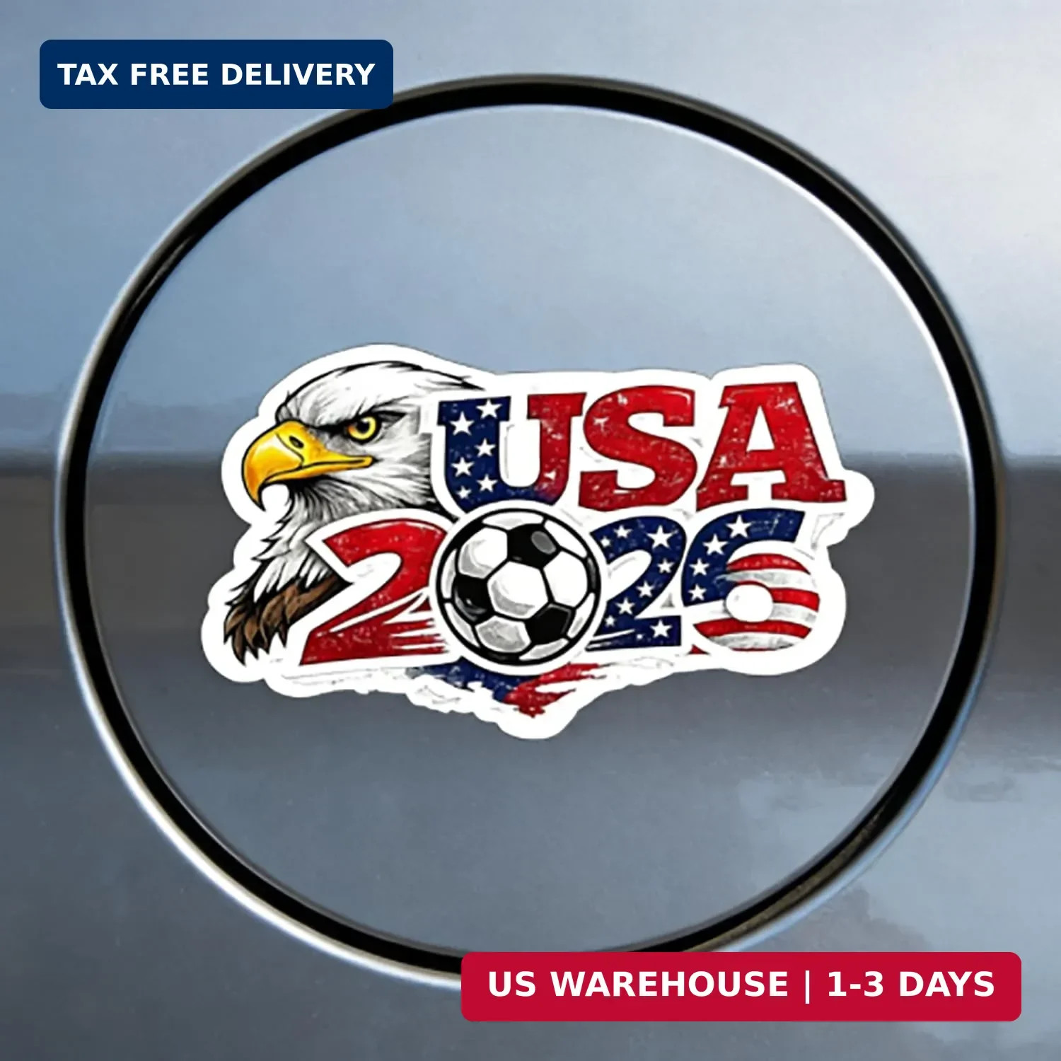 USA World Cup Car Decal 2026, Vinyl Waterproof Soccer Stickers, for Car, Window,
