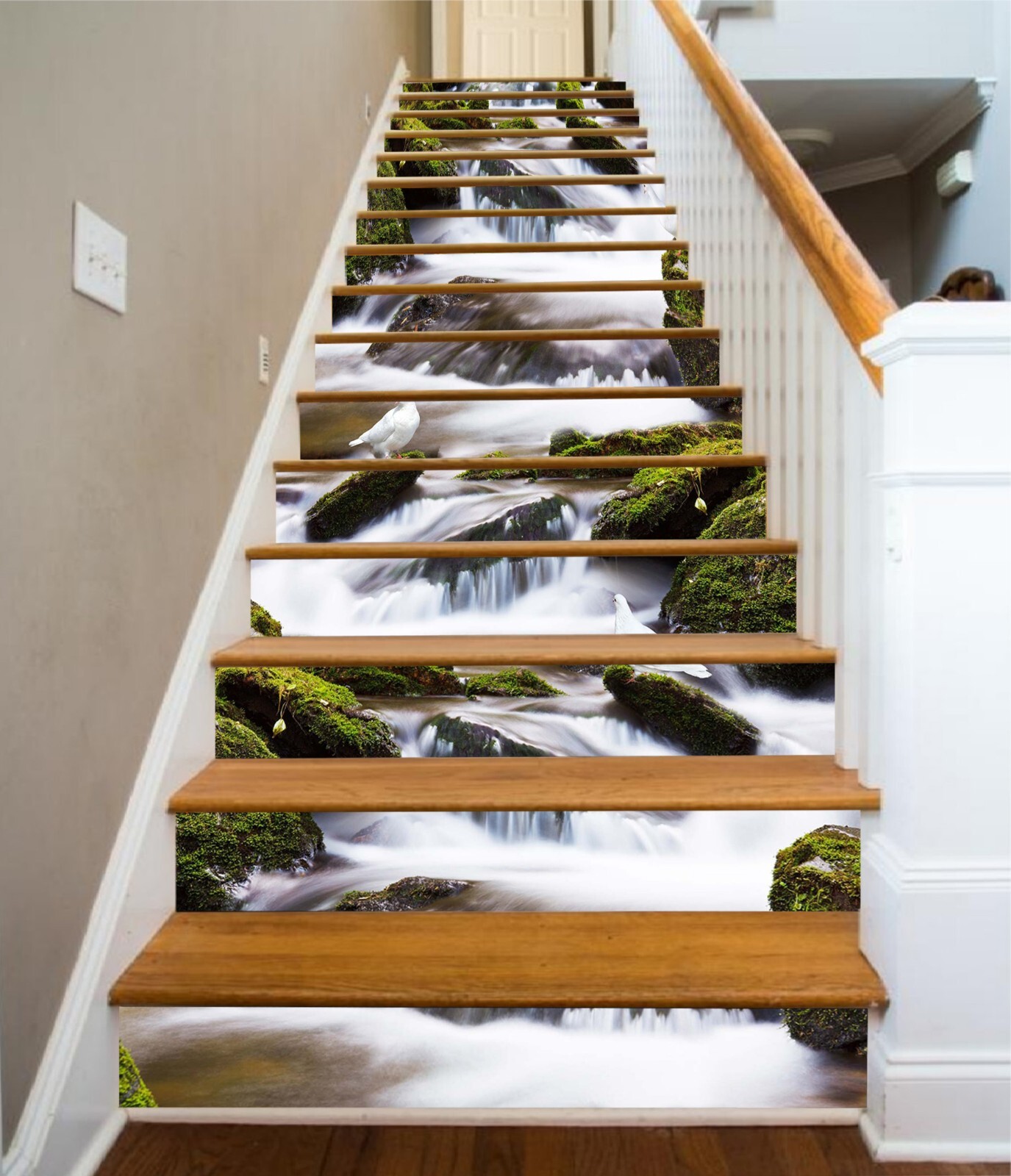 3D Dove Moss 693 Stair Risers Decoration Photo Mural Vinyl Decal Wallpaper