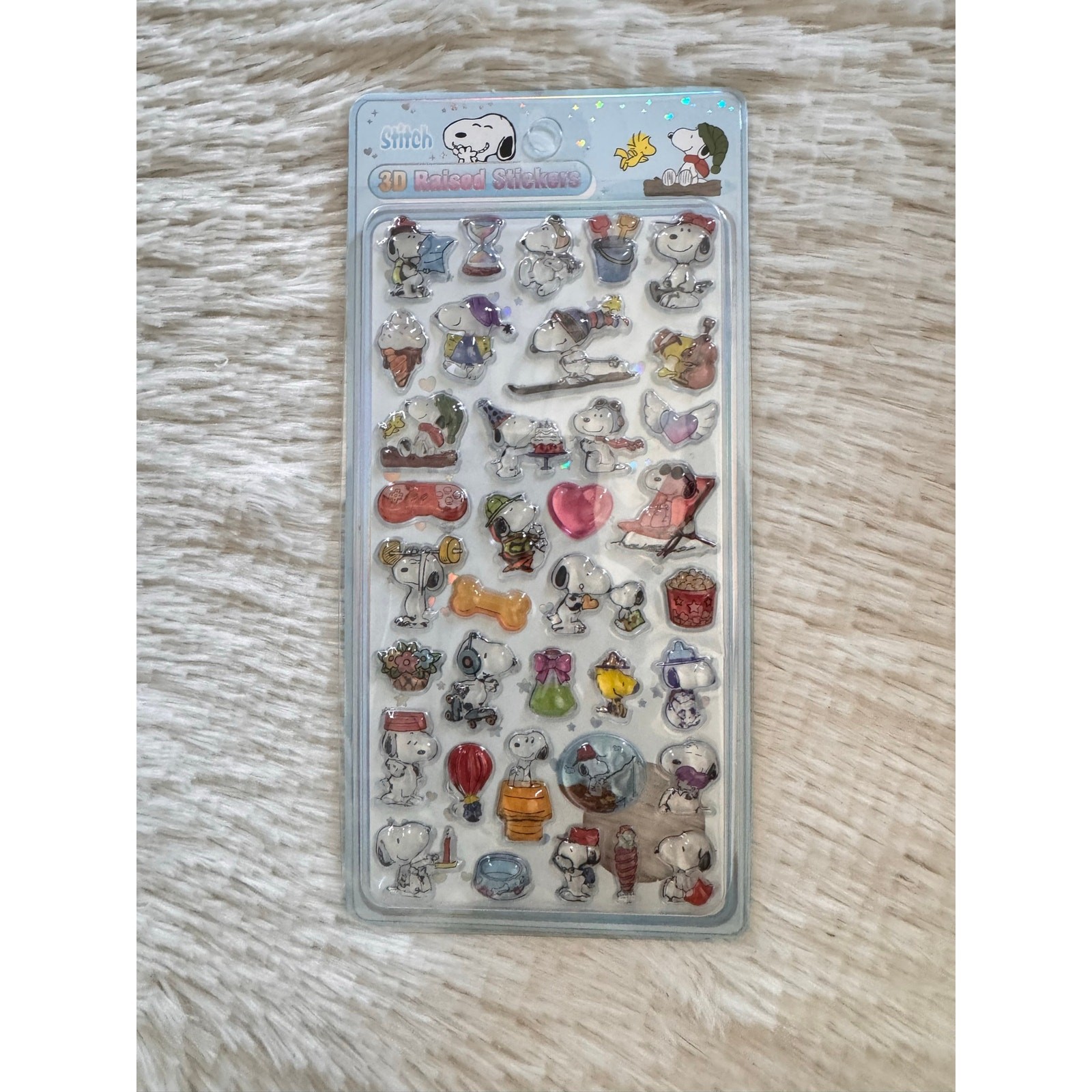 Snoopy 3D stickers Snoopy and friends in various poses and outfits