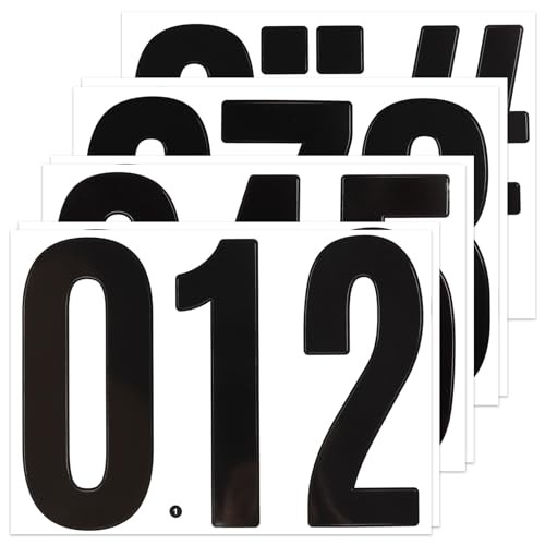 7 Inch Large Number Stickers, 8 Sheets Self-Adhesive Vinyl Number Sticker Black