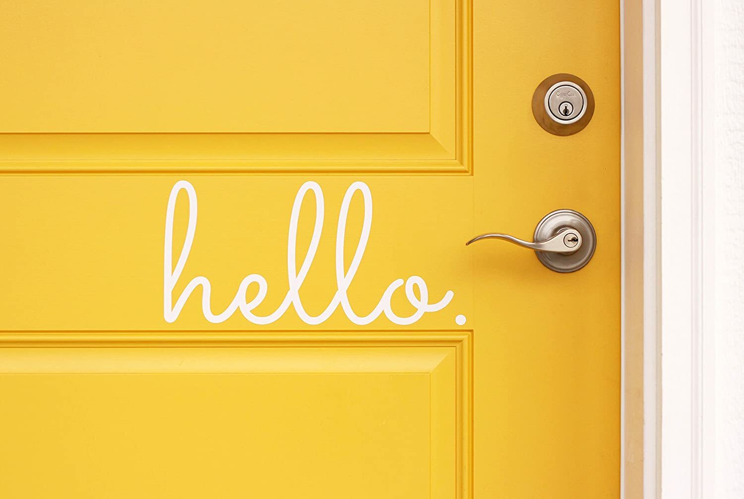 Hello in Cursive Indoor/Outdoor Lettering Wall Art Decor Sticker Vinyl for Door