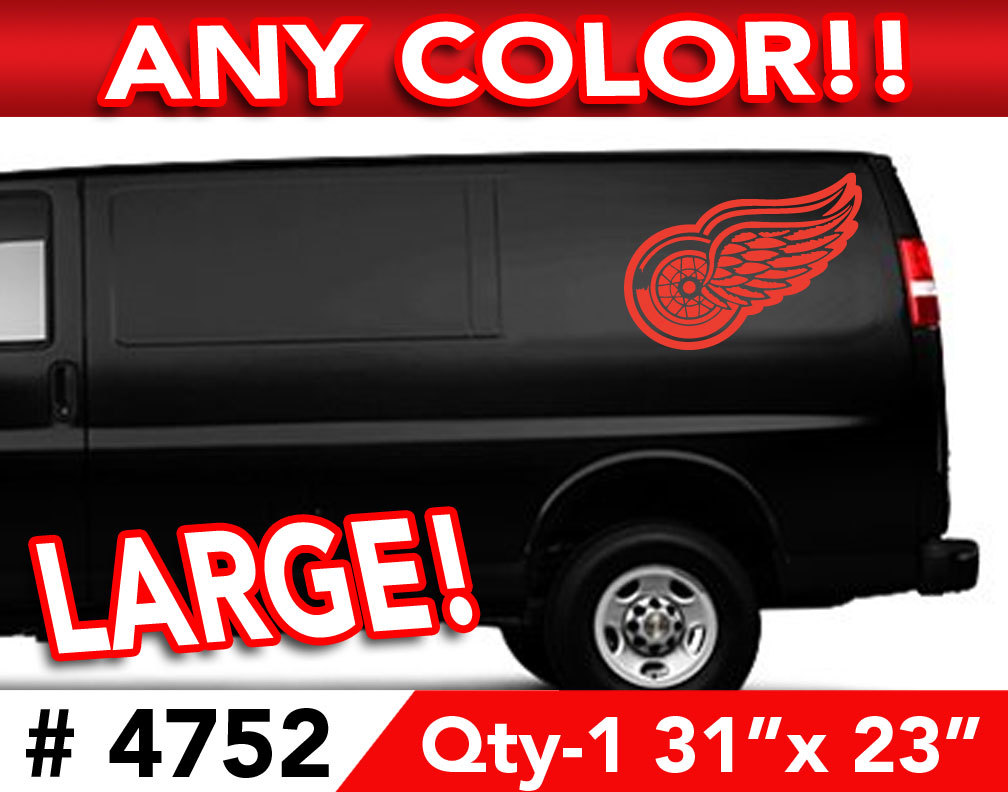 DETROIT RED WINGS LOGO LARGE DECAL STICKER 31" x 23" Any 1 Color