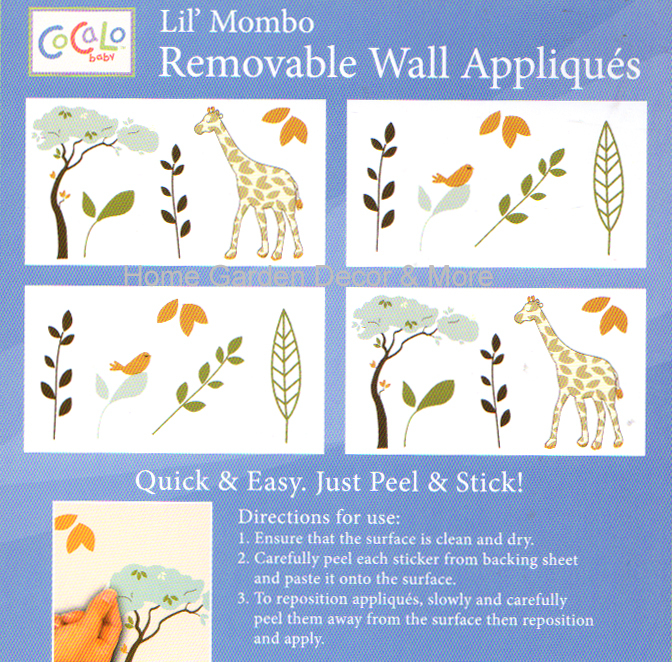 COCALO BABY Nursery Lil Mombo Giraffe Jungle Wall Stickers Decals Appliques