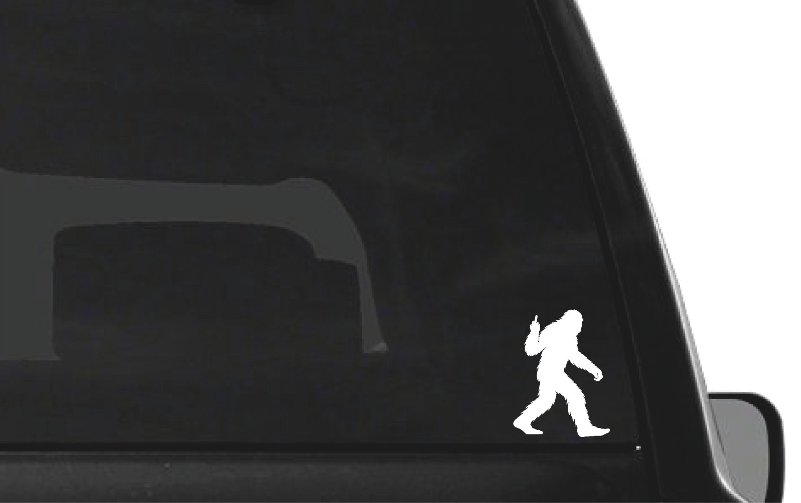 Bigfoot Middle finger big foot Vinyl Decal Window flip off Sasquatch Sticker