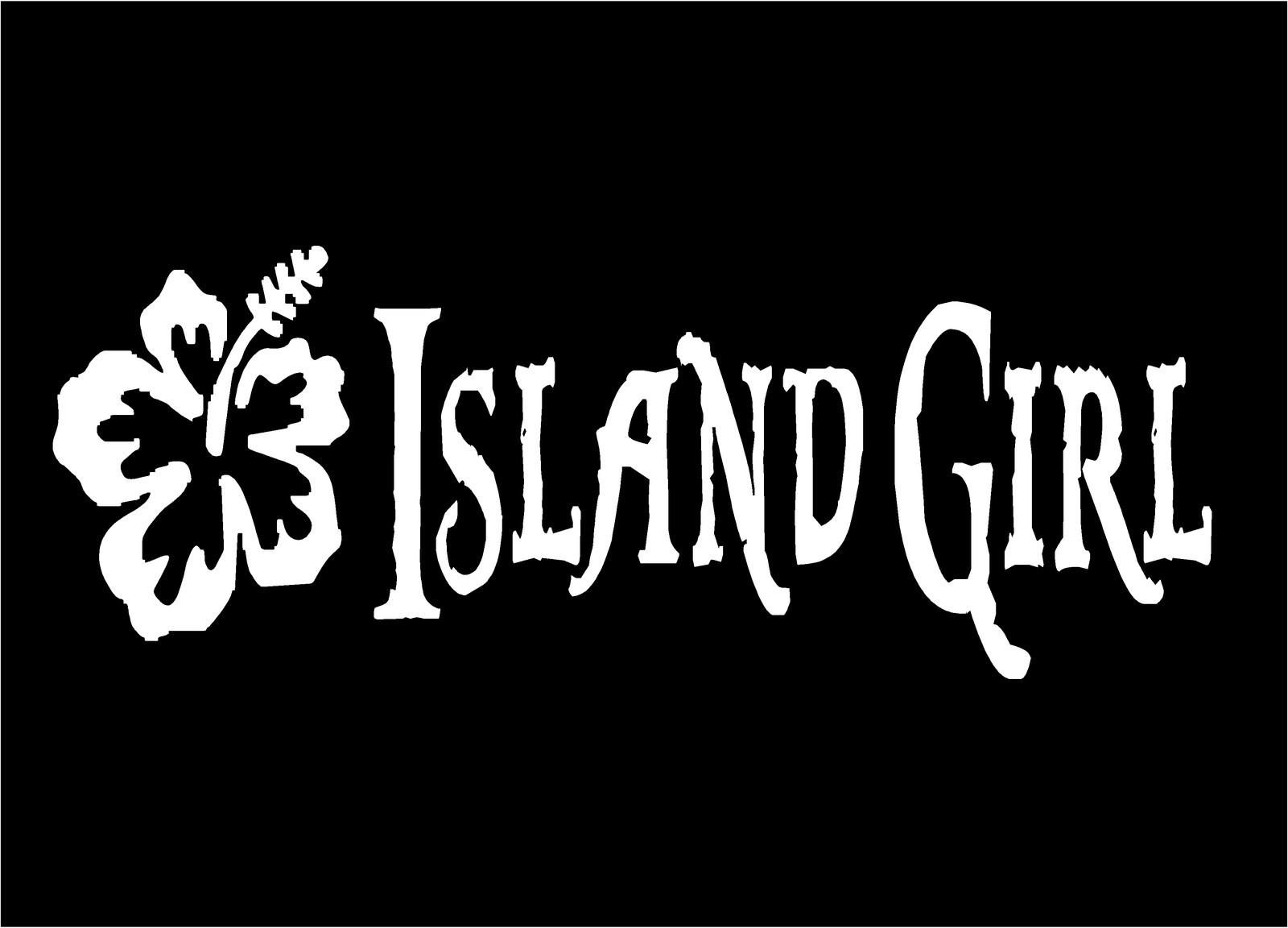 Island Girl Decal flower mirror wall art car vinyl window sticker graphic
