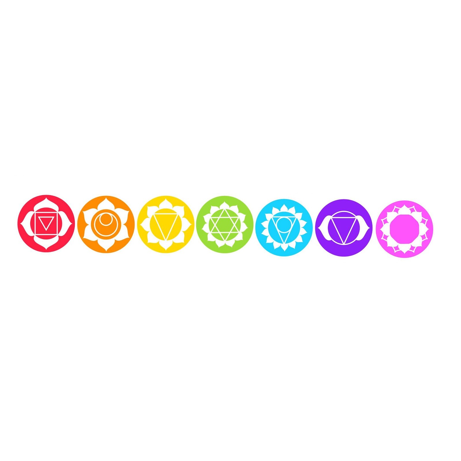 7 Pack Chakra Chart Circle Sticker Decal Car Wicca Yoga Hindu Aum Om Mandala