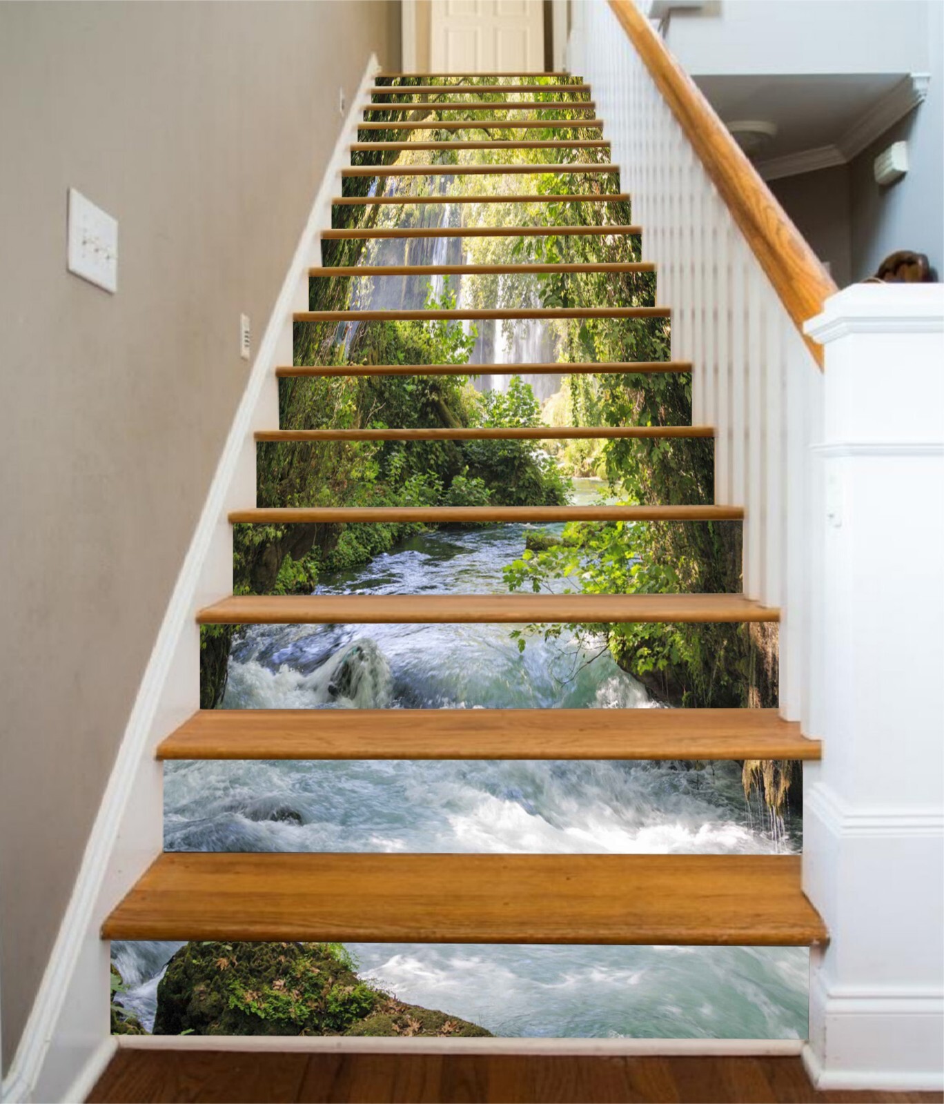 3D Woods River AZ1341 Stair Risers Decoration Mural Vinyl Wallpaper Kay
