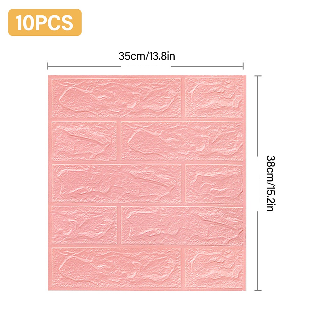 10pc 3D Foam Brick Stone Wall Panels Marbing Wallpaper Self Adhesive Waterproof