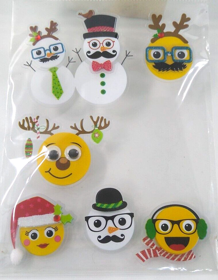 Paper Crafts Christmas Emoji Stickers 31pc Hobby Lobby Planner Scrapbook Gift