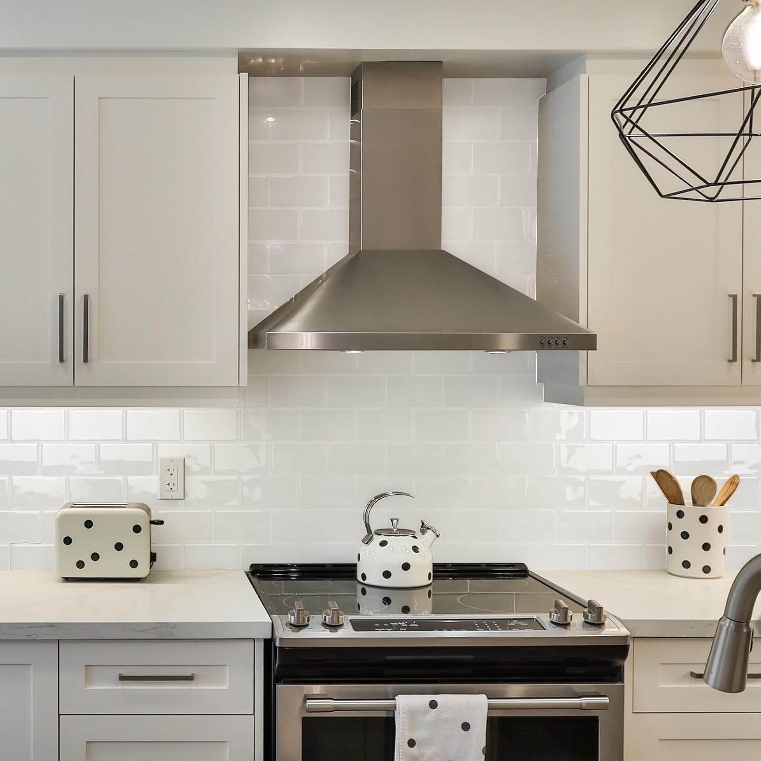 STICKGOO 10-Sheet White Subway Tiles Peel and Cold With Grout