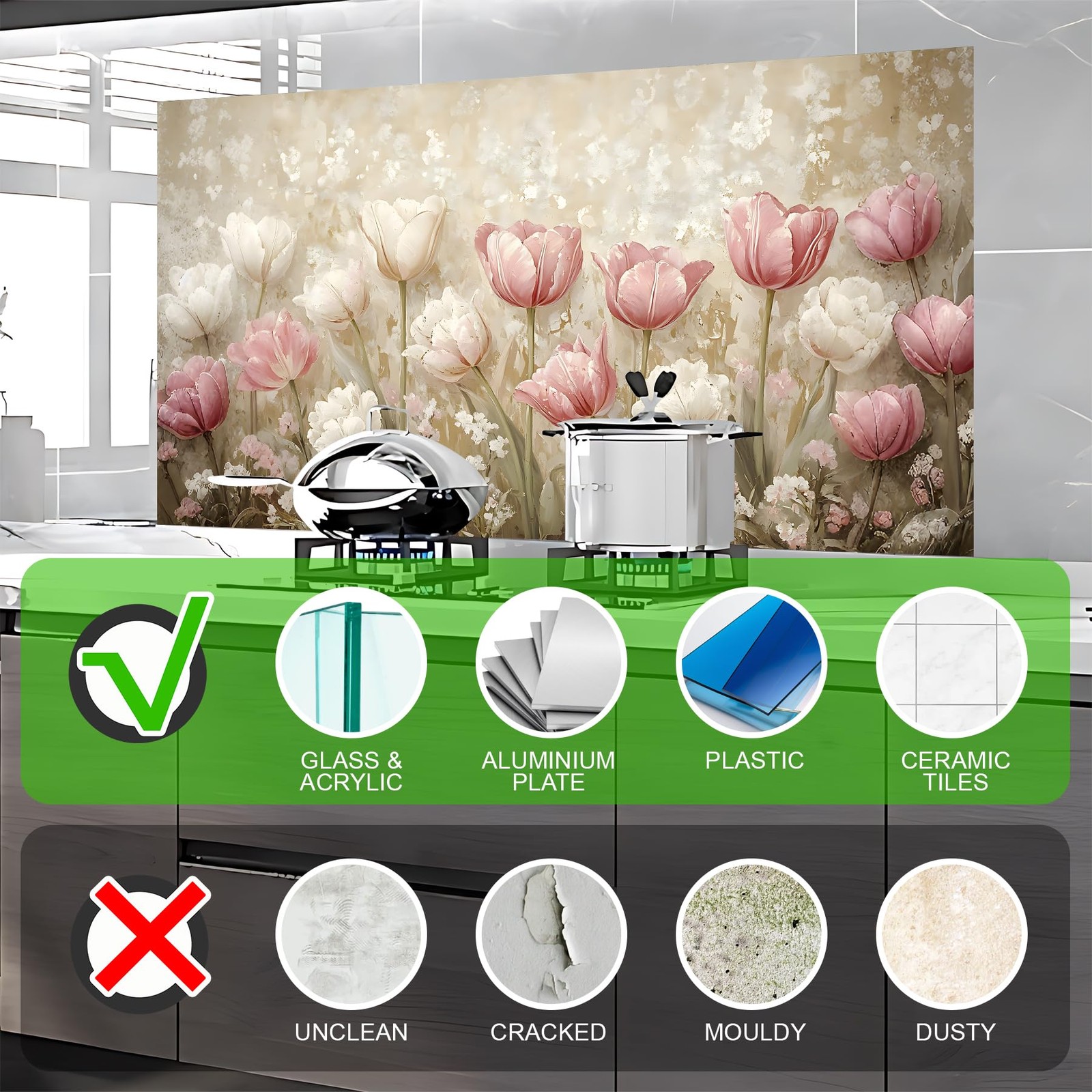 Kitchen Backsplash Sticker, Independence Day Self-Adhesive Wallpaper Water-Re…