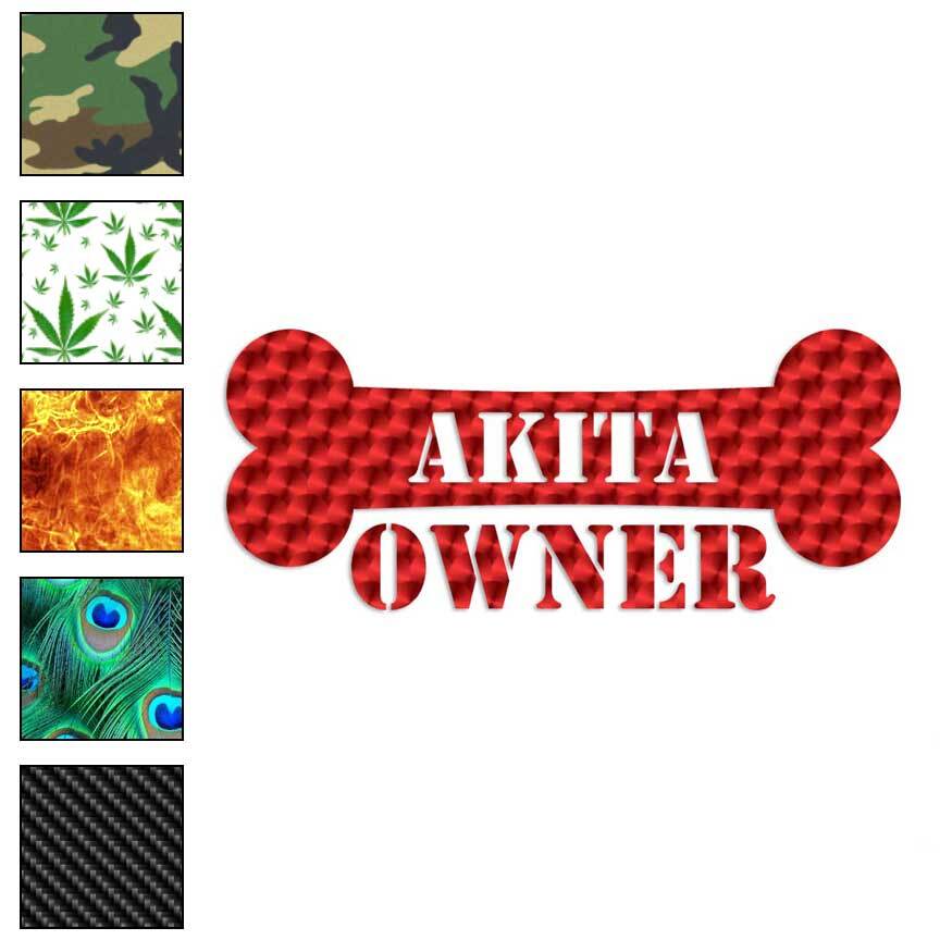 Akita Owner Bone, Vinyl Decal Sticker, 40 Patterns & 3 Sizes, #1670