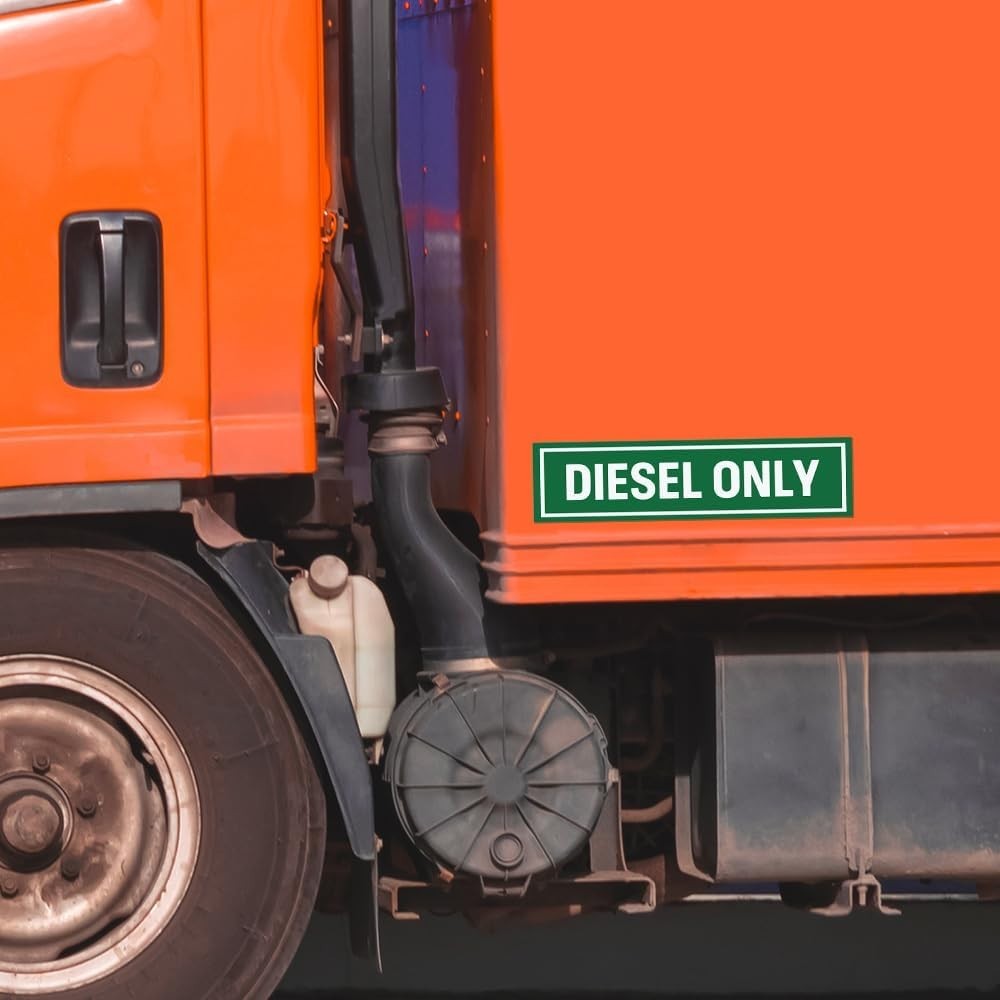 3-Pack Diesel Only Green Fuel Vinyl Decal Truck Gas Cap Sticker 6"x1.5"